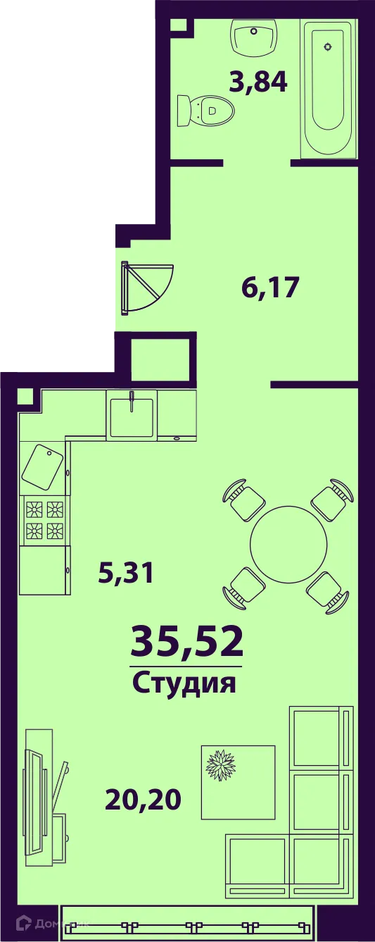 Фото квартиры в ЖК "Сиреневый"