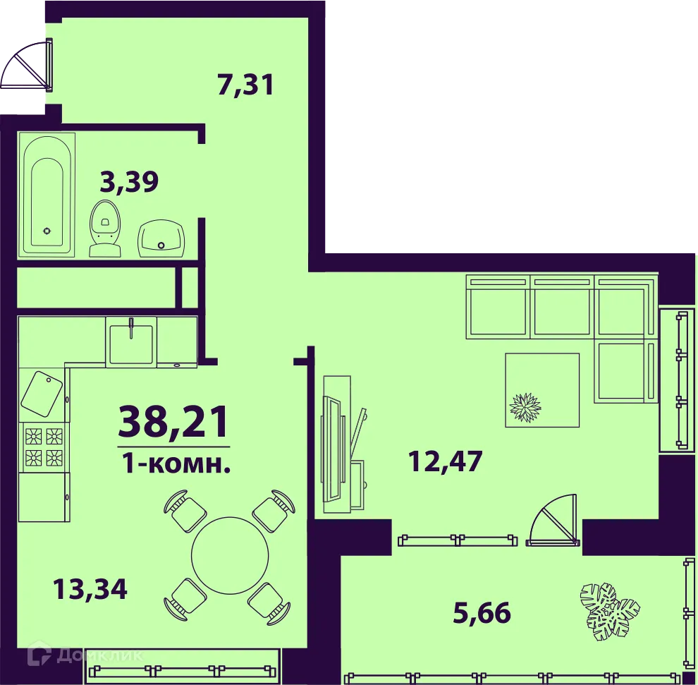 Фото квартиры в ЖК "Сиреневый"