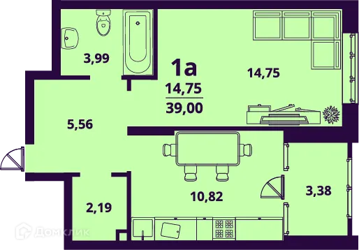 Фото квартиры в ЖК "Сиреневый"
