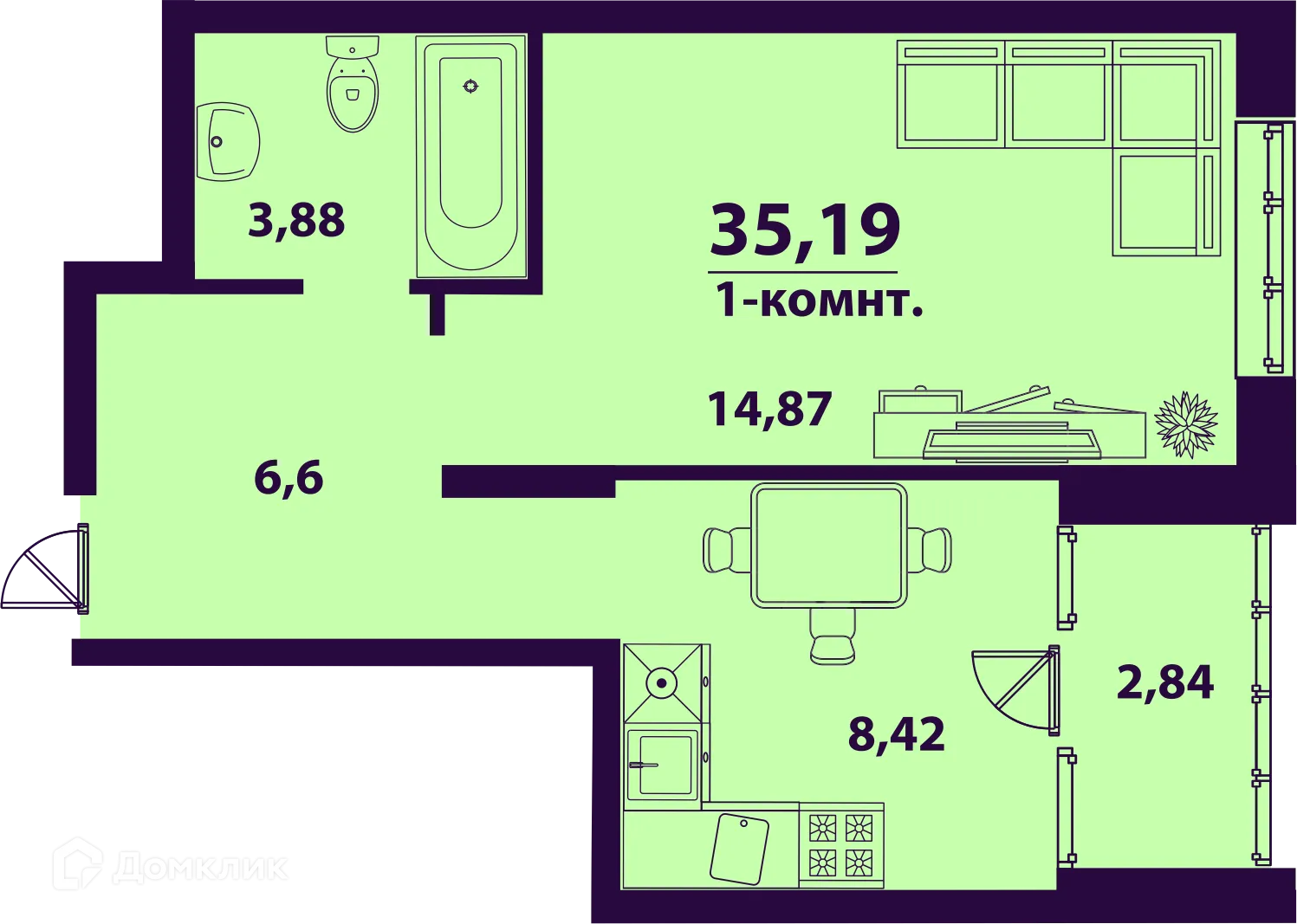 Фото квартиры в ЖК "Сиреневый"
