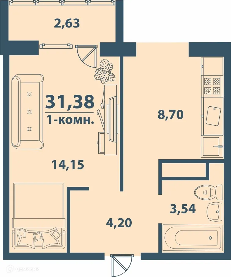 Фото квартиры в ЖК "Заря"