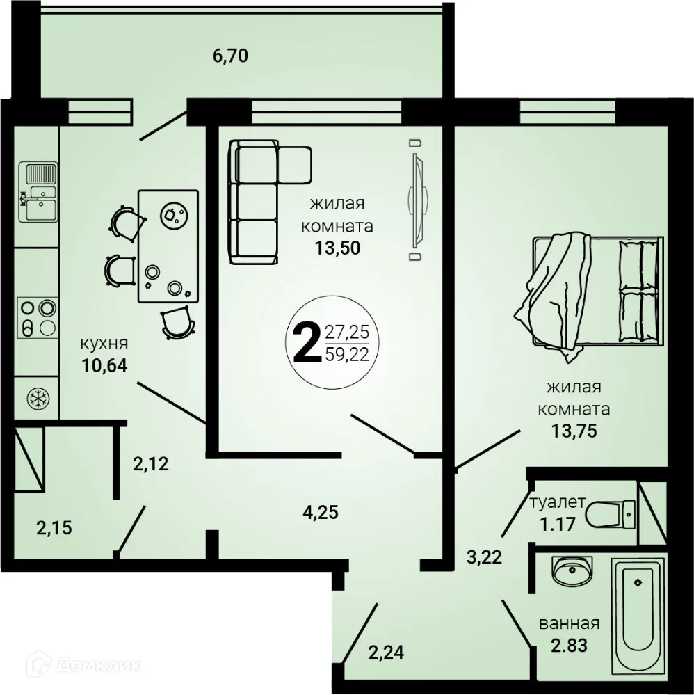 Фото квартиры в ЖК "Заря"