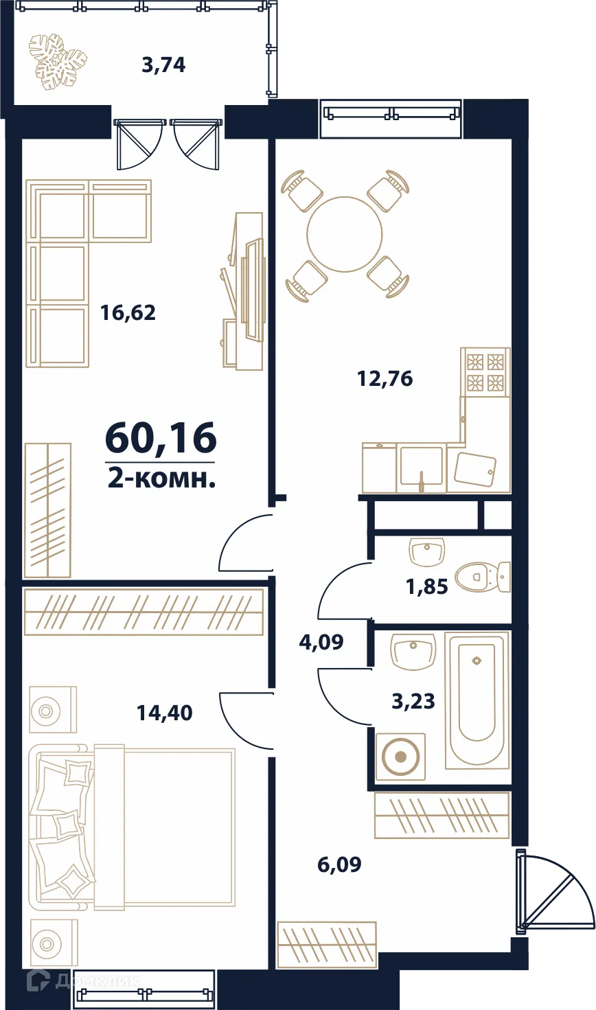 Фото квартиры в ЖК "Атмосфера"