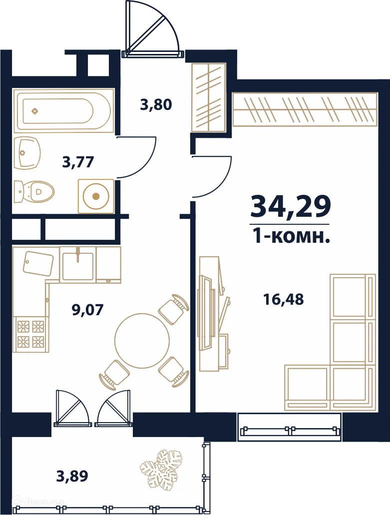 Фото квартиры в ЖК "Атмосфера"