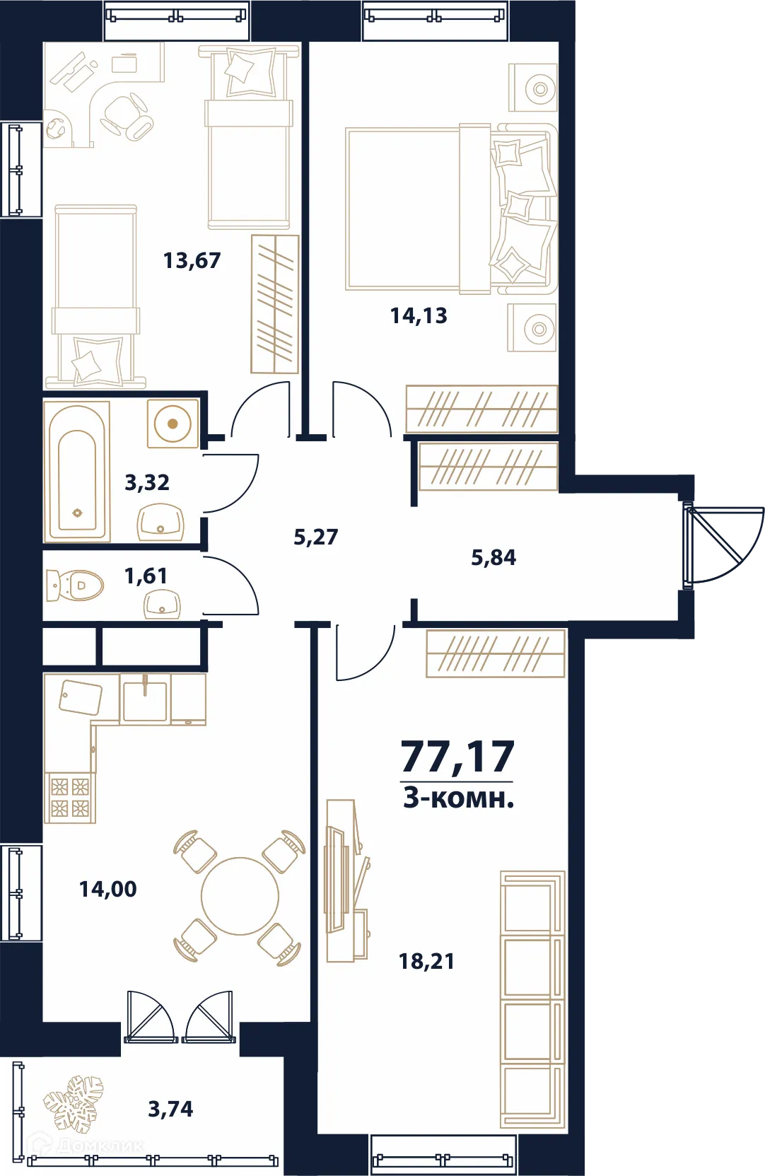 Фото квартиры в ЖК "Атмосфера"