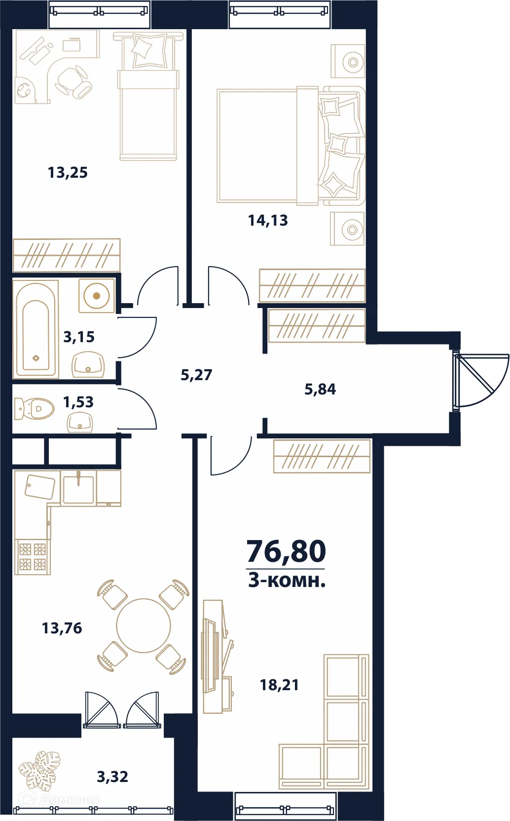 Фото квартиры в ЖК "Атмосфера"