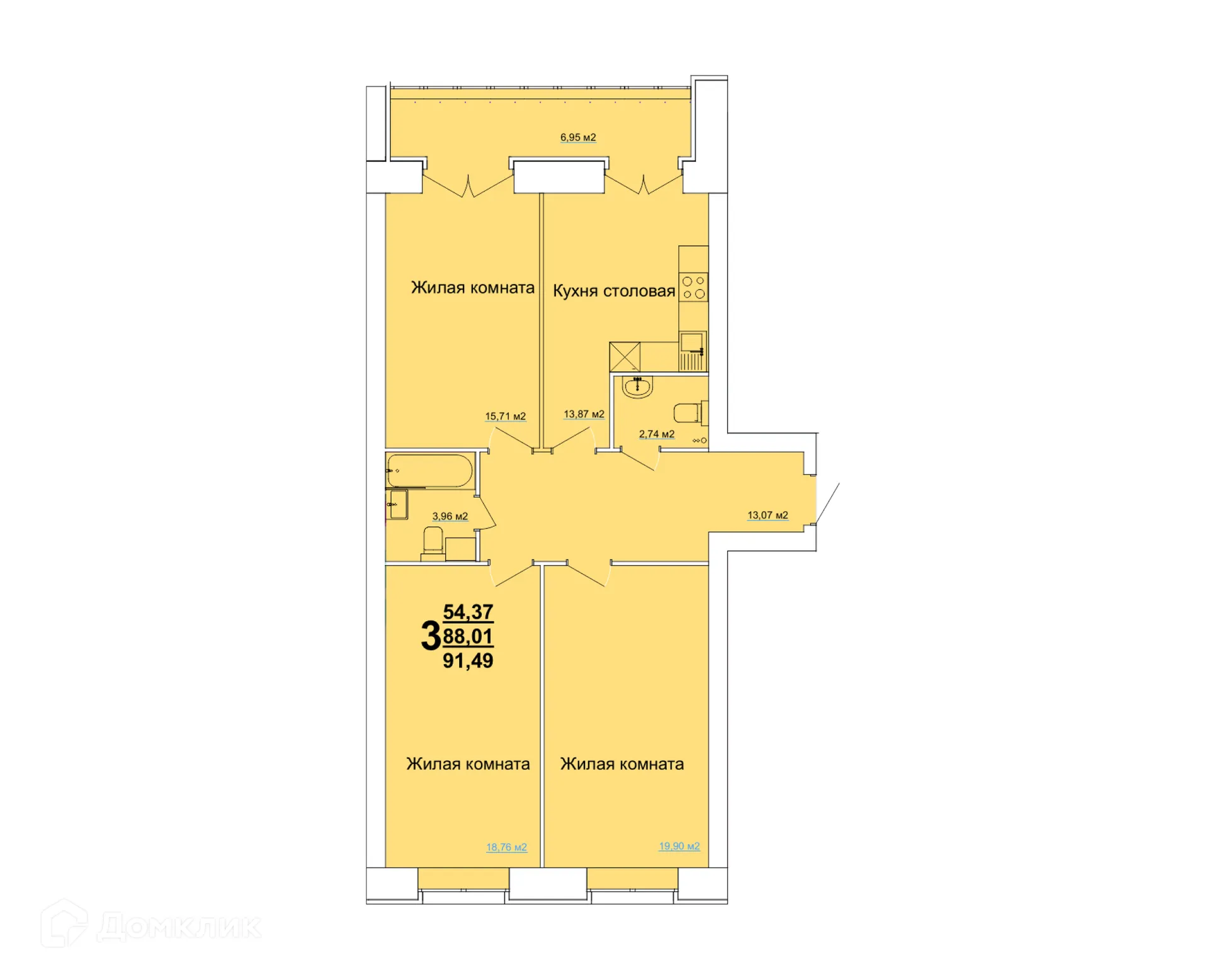 Фото квартиры в ЖК по ул. Оренбургская