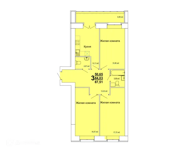 3 комн. квартиры в Ульяновске новостройки
