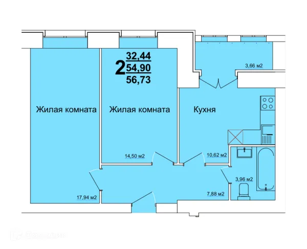 2 комн. квартиры в Ульяновске новостройки