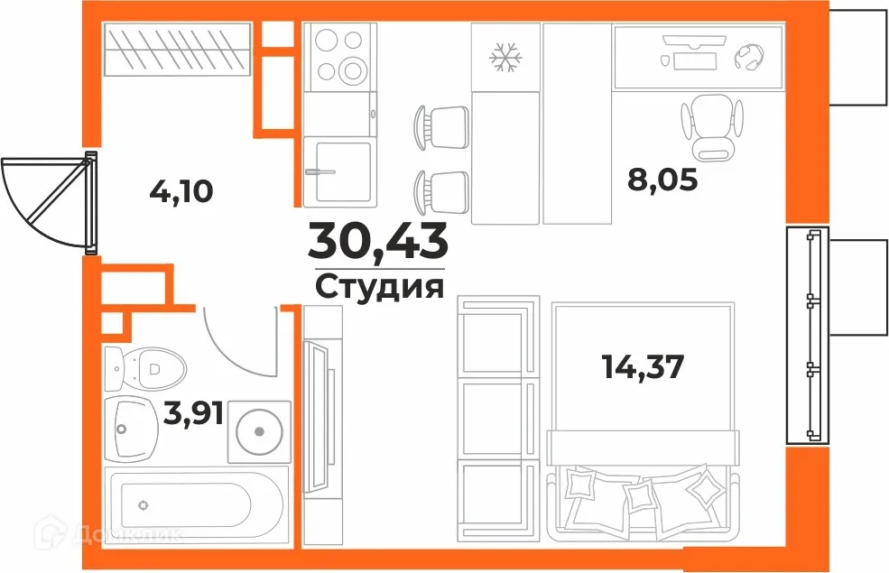 Фото квартиры в ЖК Живописный сад