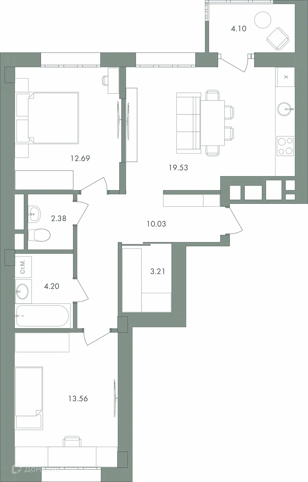 Фото квартиры в ЖК Дом бизнес-класса Дягилев