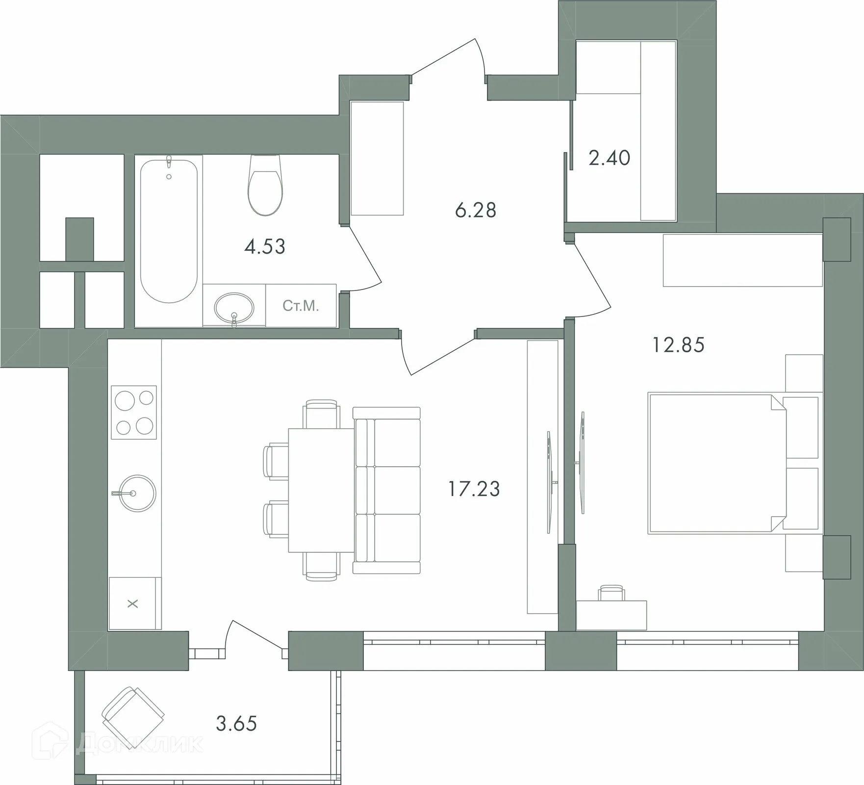 Фото квартиры в ЖК Дом бизнес-класса Дягилев