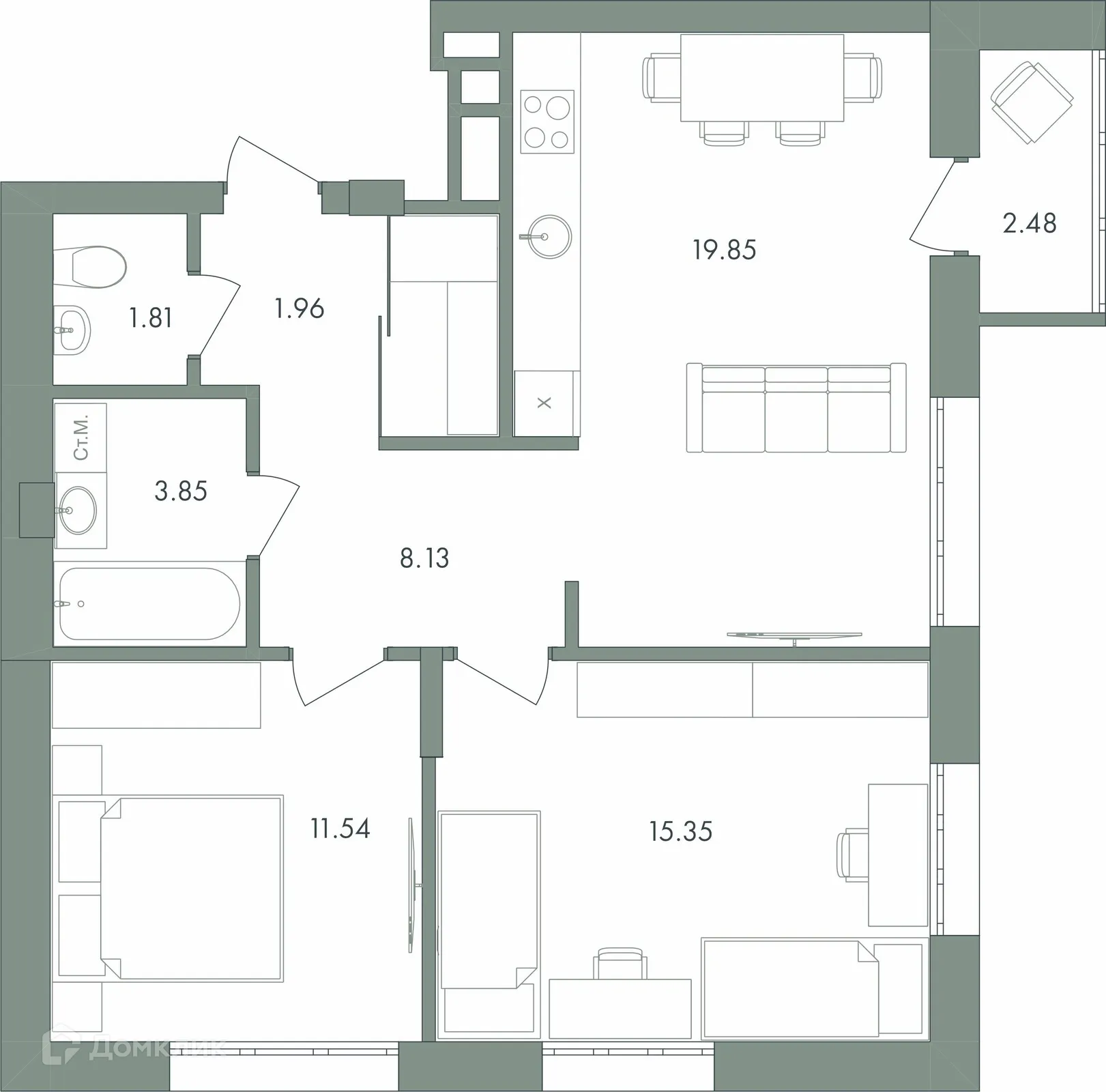 Фото квартиры в ЖК Дом бизнес-класса Дягилев