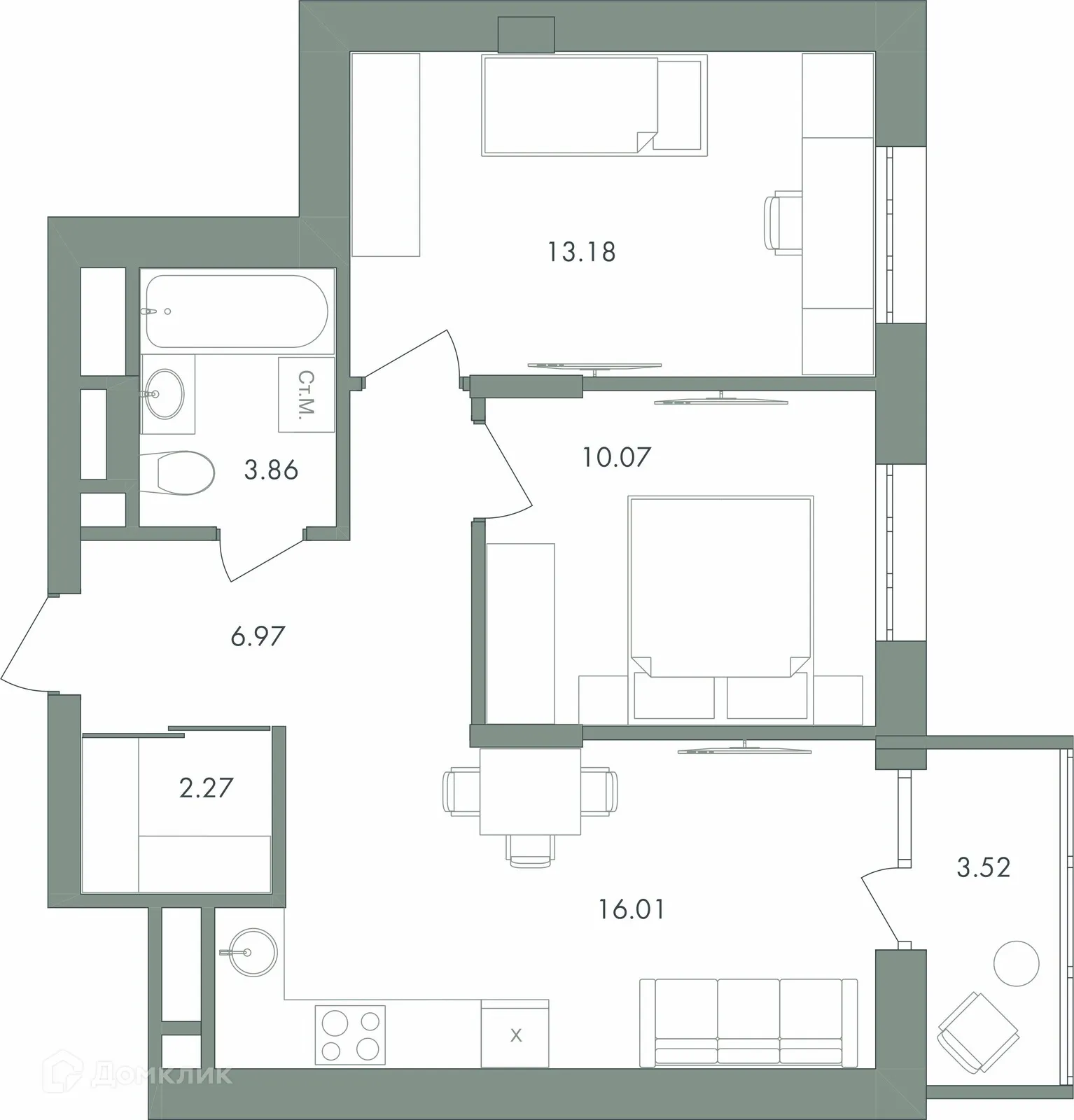 Фото квартиры в ЖК Дом бизнес-класса Дягилев
