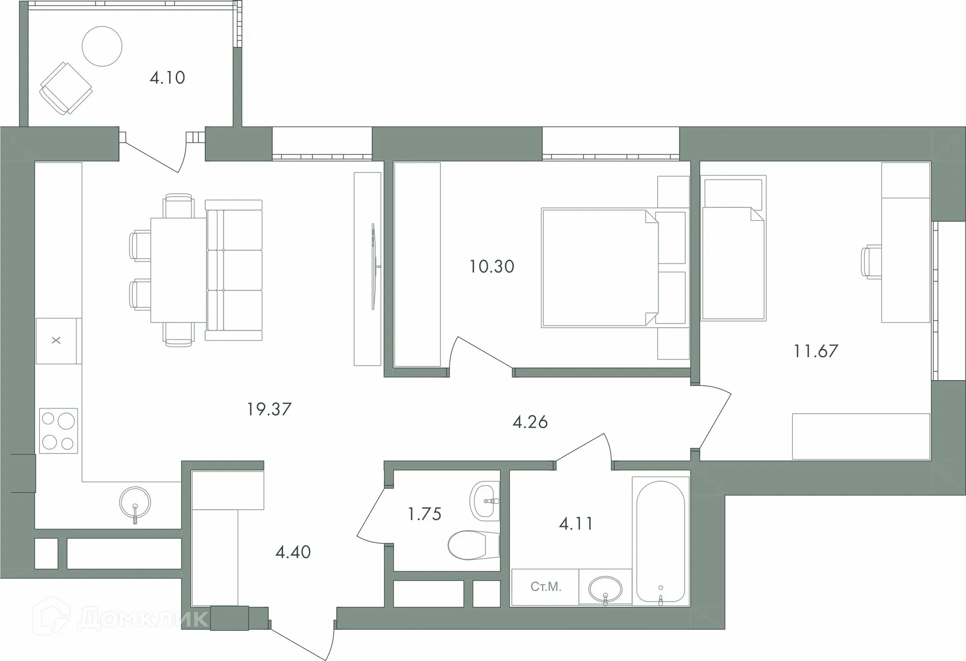 Фото квартиры в ЖК Дом бизнес-класса Дягилев