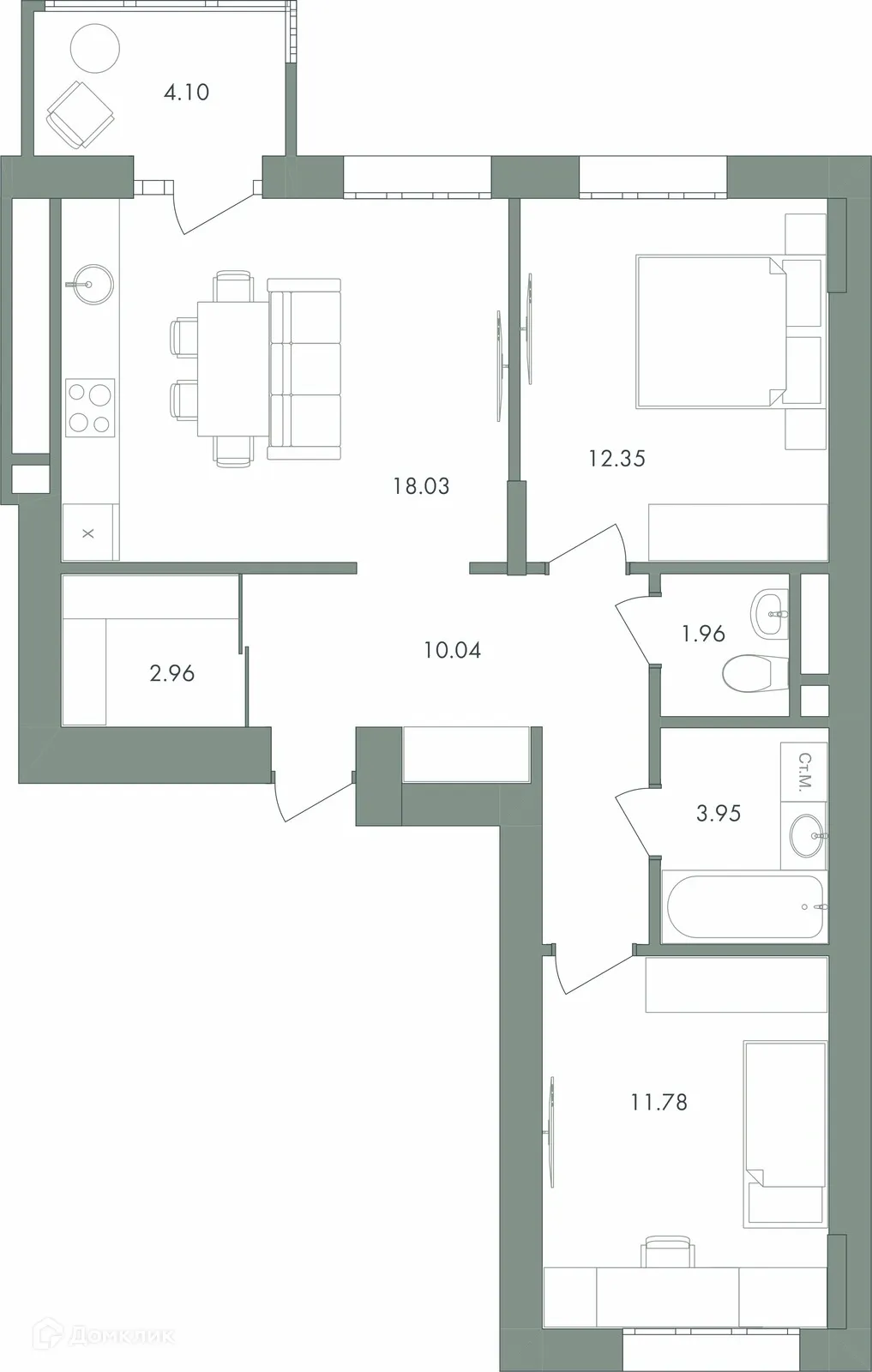 Фото квартиры в ЖК Дом бизнес-класса Дягилев