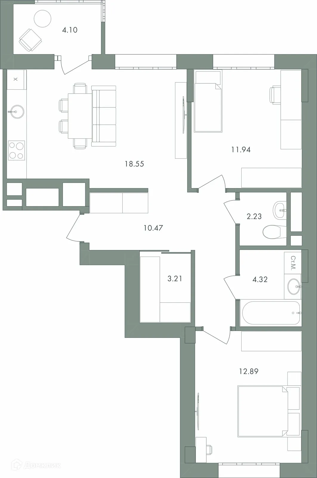 Фото квартиры в ЖК Дом бизнес-класса Дягилев