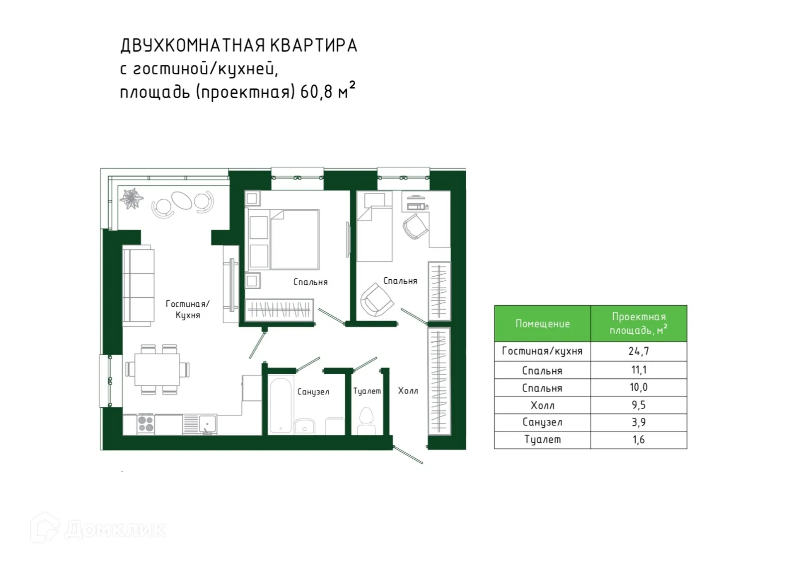 Фото квартиры в ЖК ЖД Самаровский