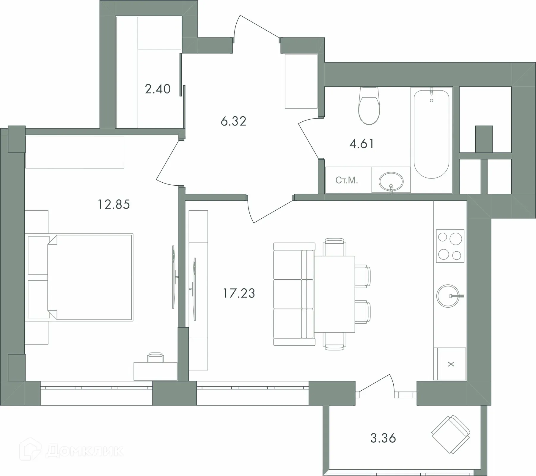 Фото квартиры в ЖК Дом бизнес-класса Дягилев