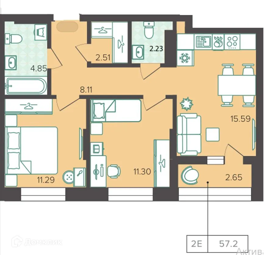 Фото квартиры в ЖК Квартал на Объездной