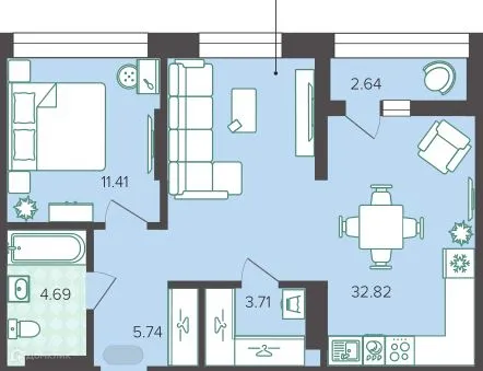 Фото квартиры в ЖК Квартал на Объездной