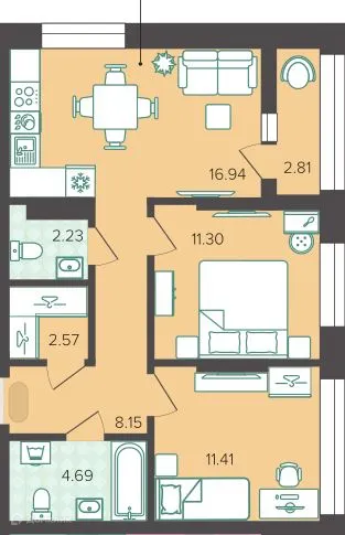 Фото квартиры в ЖК Квартал на Объездной