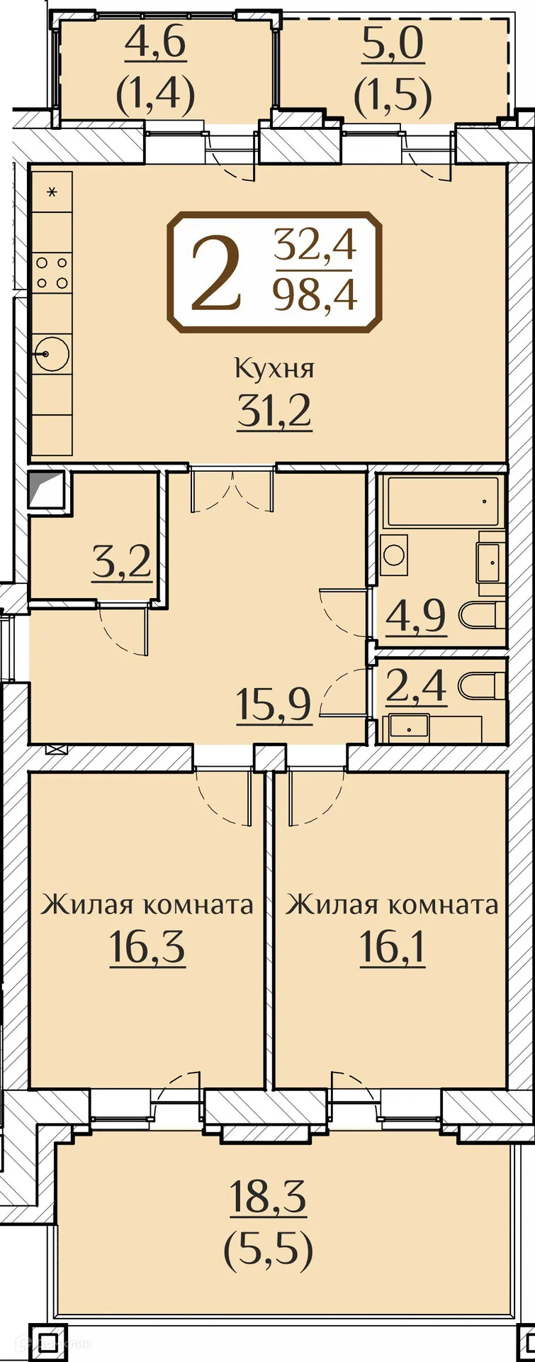 Фото квартиры в ЖК Жилой комплекс на Дегтярева