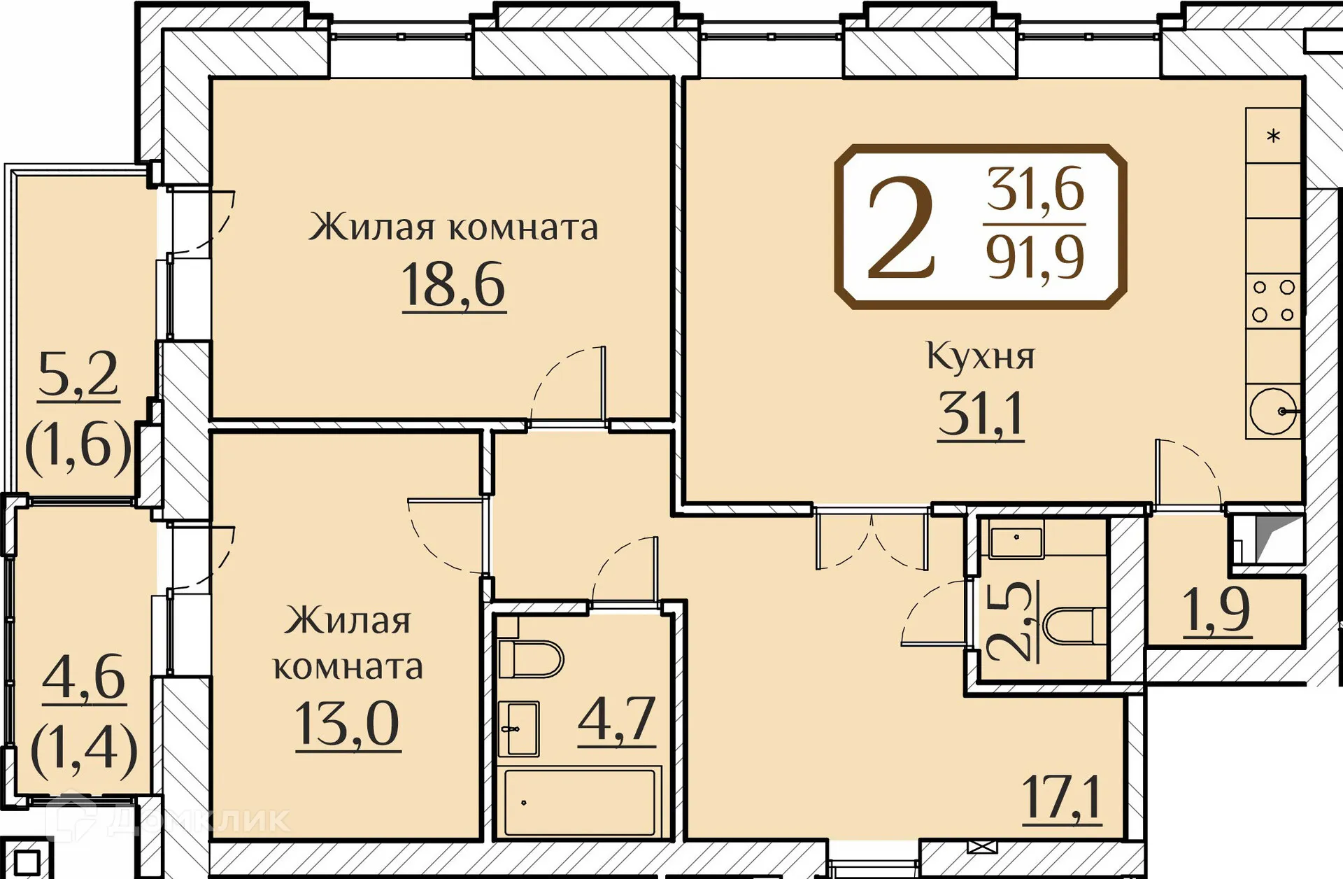 Фото квартиры в ЖК Жилой комплекс на Дегтярева