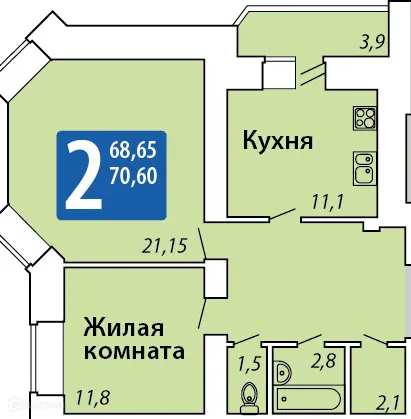 Фото квартиры в ЖК мкр. "Гремячево"