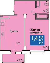 1 комн. квартиры в Чебоксарах новостройки