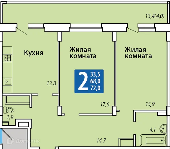 2 комн. квартиры в Чебоксарах новостройки