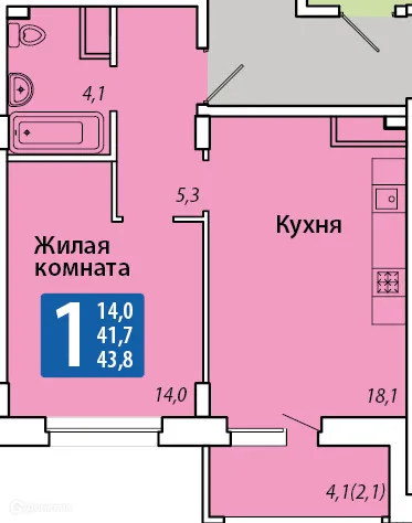 1 комн. квартиры в Чебоксарах новостройки