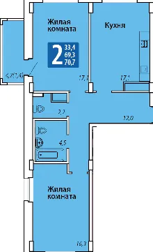 2 комн. квартиры в Чебоксарах новостройки