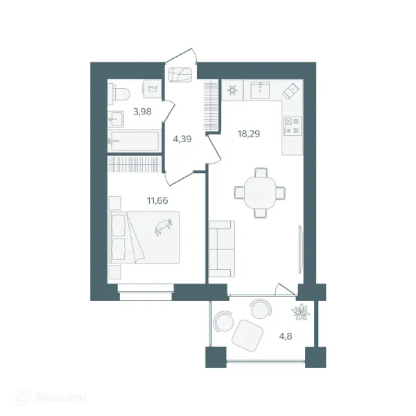 Квартира в ЖК "Волга-Лайф резиденции"
