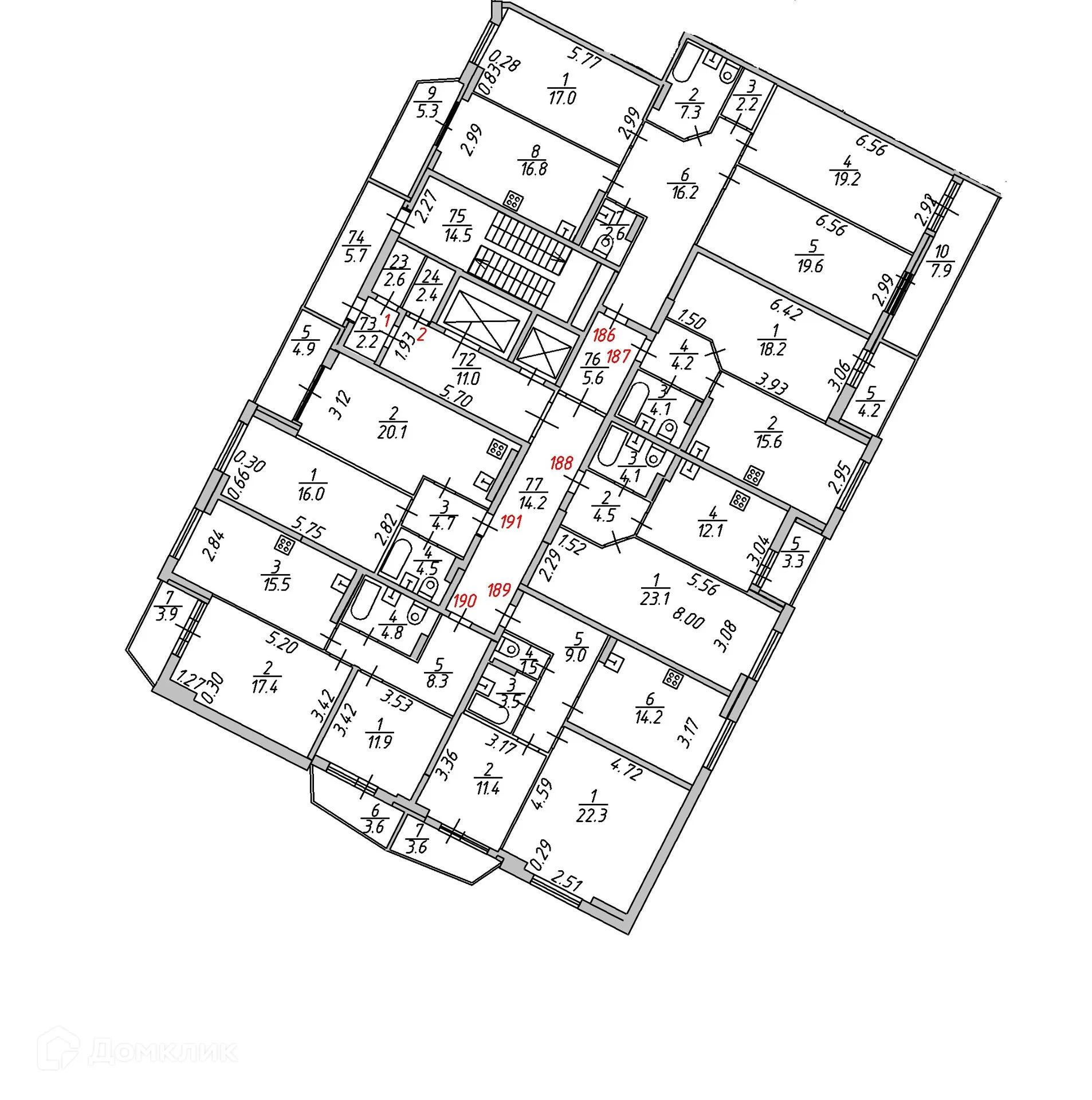 Планировка 1-комнатной квартиры 46.3 м² в ЖК "Гармония NEXT (Гармония Нехт) ", г. Ярославль — фото 4