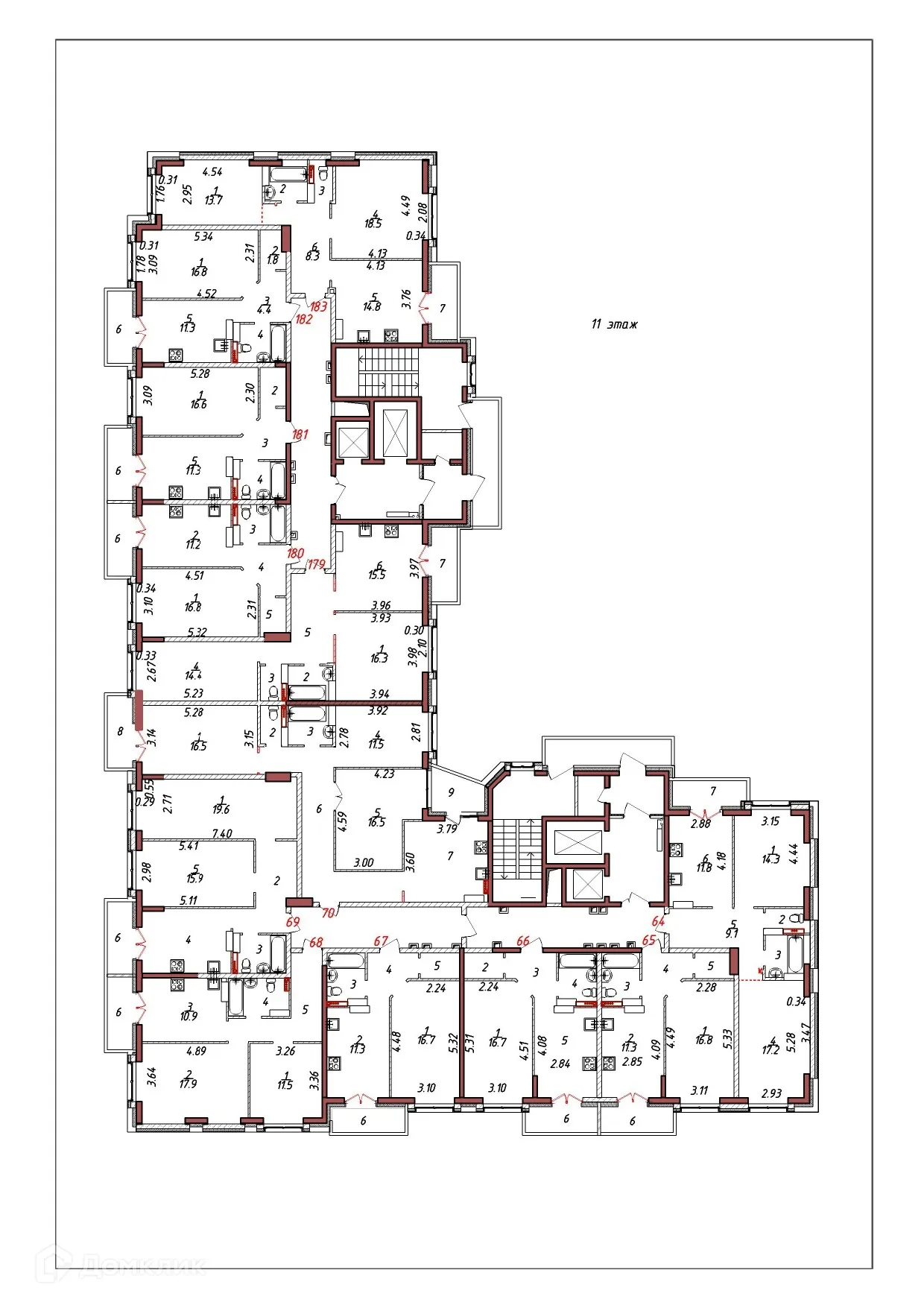 Планировка 2-комнатной квартиры 65.2 м² в ЖК "Мелодия", г. Ярославль — фото 4