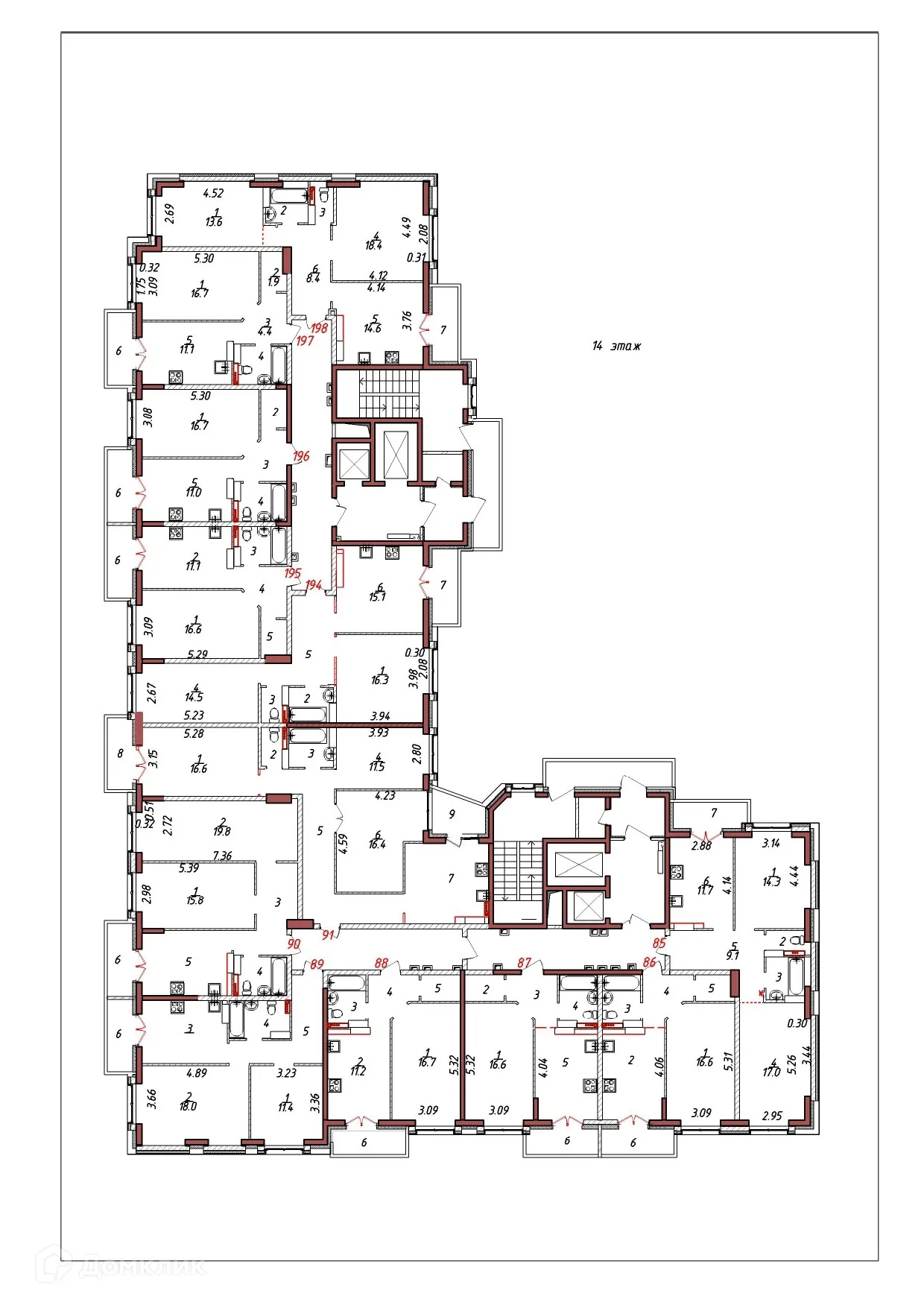 Планировка 2-комнатной квартиры 65 м² в ЖК "Мелодия", г. Ярославль — фото 4