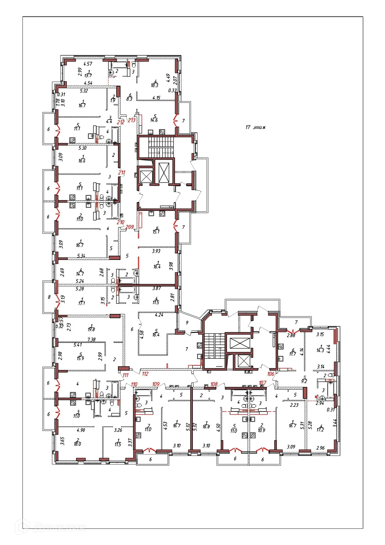 Планировка 2-комнатной квартиры 58.5 м² в ЖК "Мелодия", г. Ярославль — фото 4