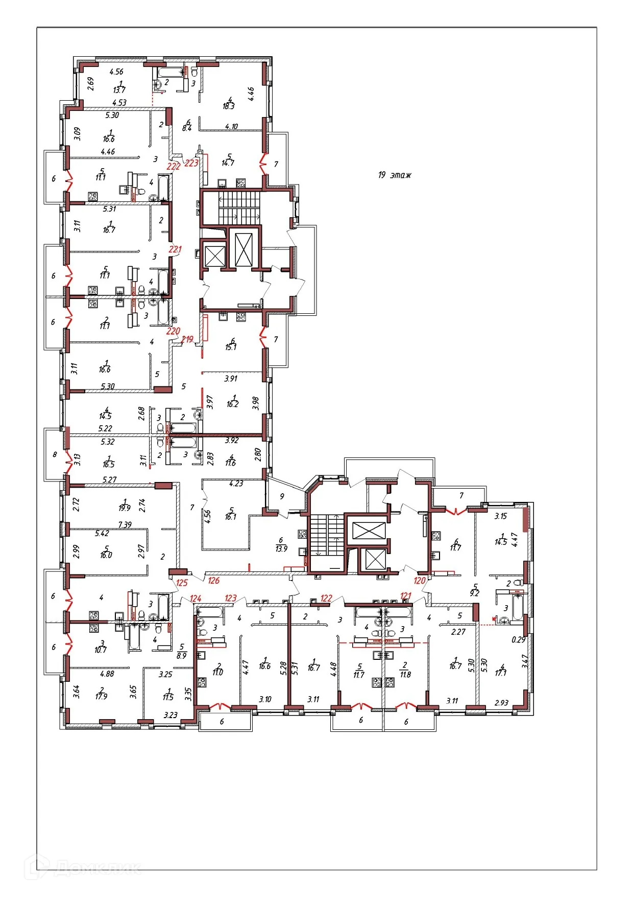 Планировка 3-комнатной квартиры 88.9 м² в ЖК "Мелодия", г. Ярославль — фото 4