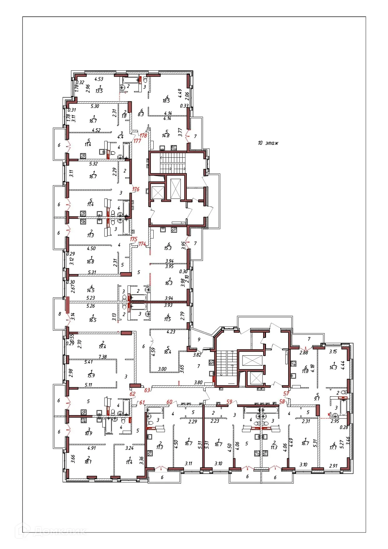 Планировка 2-комнатной квартиры 63.3 м² в ЖК "Мелодия", г. Ярославль — фото 4