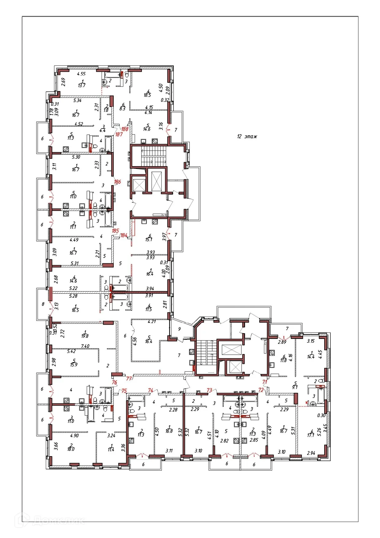 Планировка 1-комнатной квартиры 43.1 м² в ЖК "Мелодия", г. Ярославль — фото 4