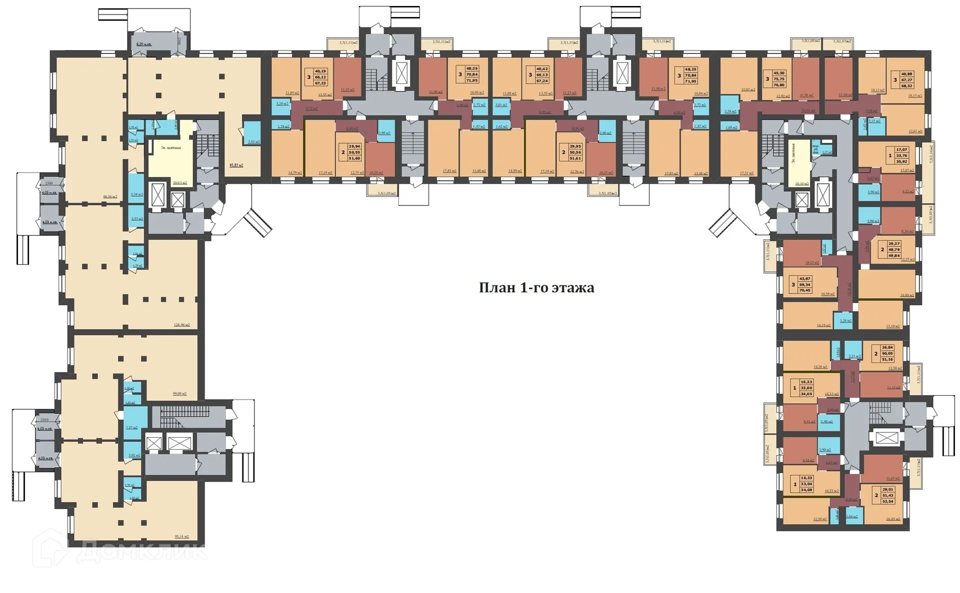 Планировка 3-комнатной квартиры 76.8 м² в ЖК МЕГАПОЛИС, г. Ярославль — фото 2