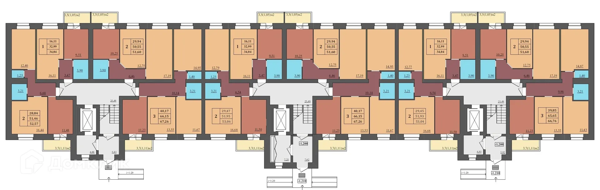 Планировка 2-комнатной квартиры 53.06 м² в ЖК МЕГАПОЛИС, г. Ярославль — фото 2