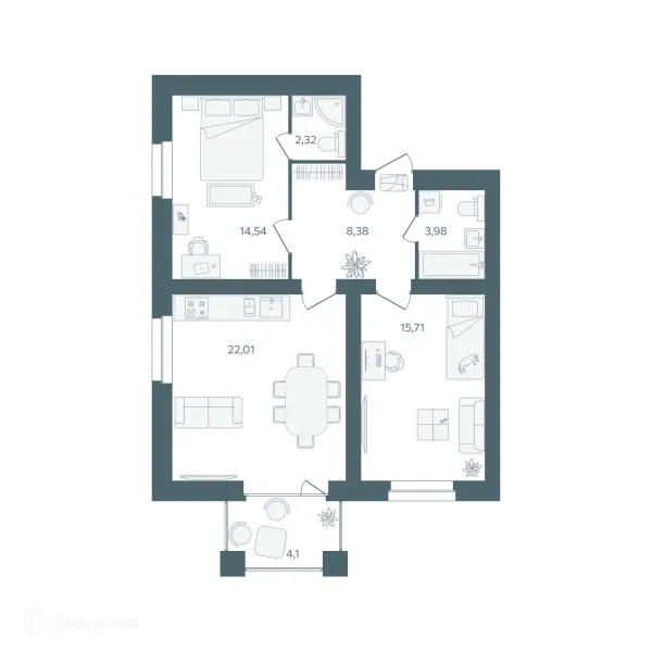 Квартира в ЖК "Волга-Лайф резиденции"