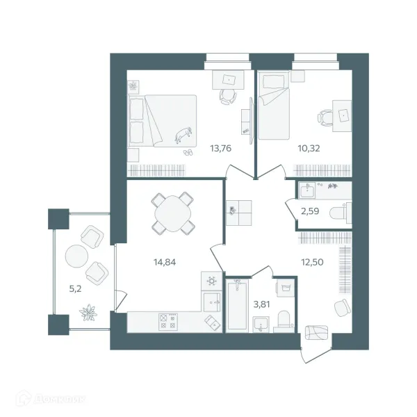 Квартира в ЖК "Волга-Лайф резиденции"