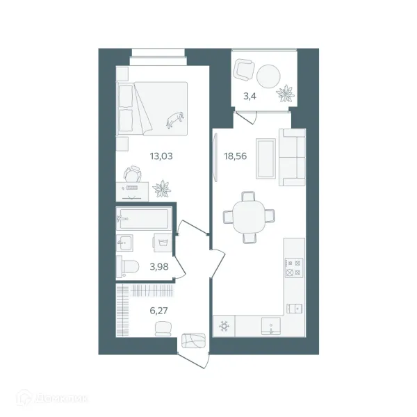Квартира в ЖК "Волга-Лайф резиденции"