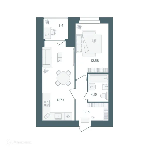 Квартира в ЖК "Волга-Лайф резиденции"