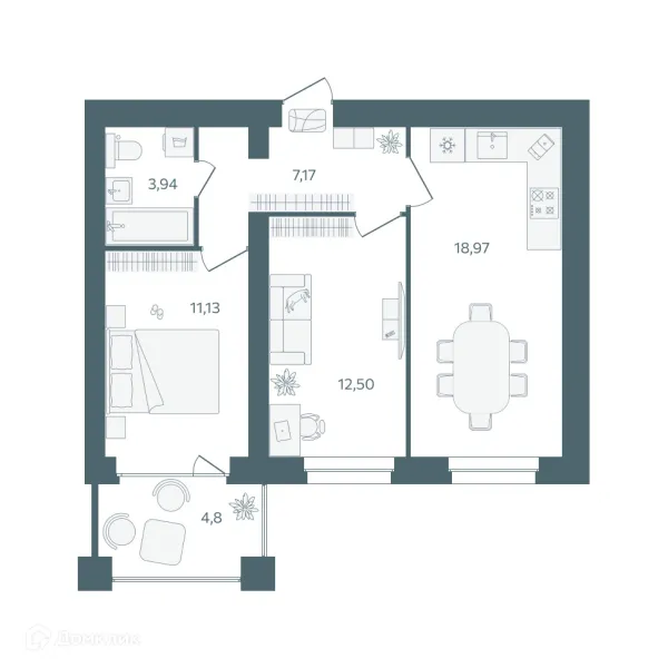 Квартира в ЖК "Волга-Лайф резиденции"