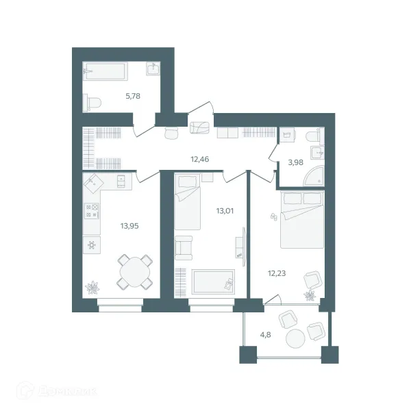 Квартира в ЖК "Волга-Лайф резиденции"
