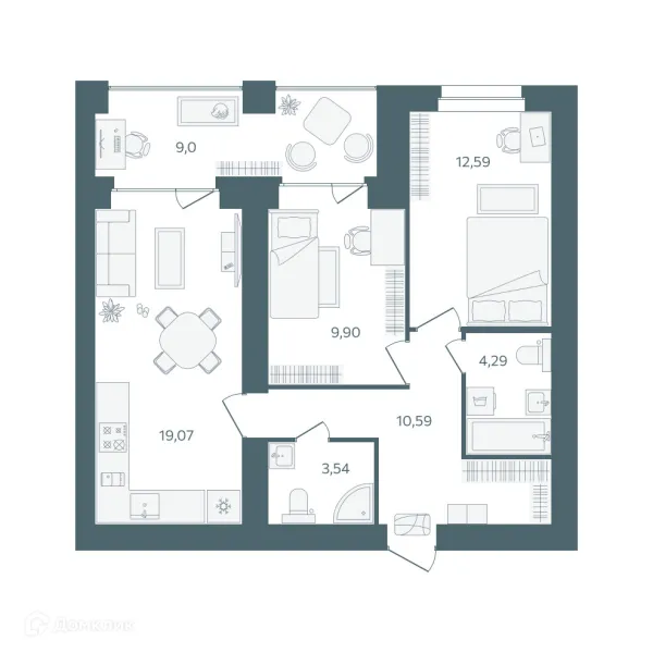 Квартира в ЖК "Волга-Лайф резиденции"